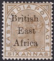 British East Africa 1895 QV Opt on India 6a Pale Brown Mint SG56 c£50 THIN