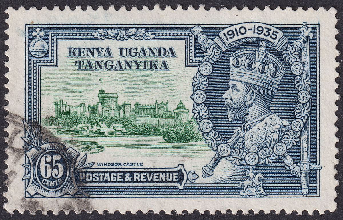 Kenya Uganda T 1935 KGV Silver Jubilee 65c Dot Left of Chapel Used SG126g c£550