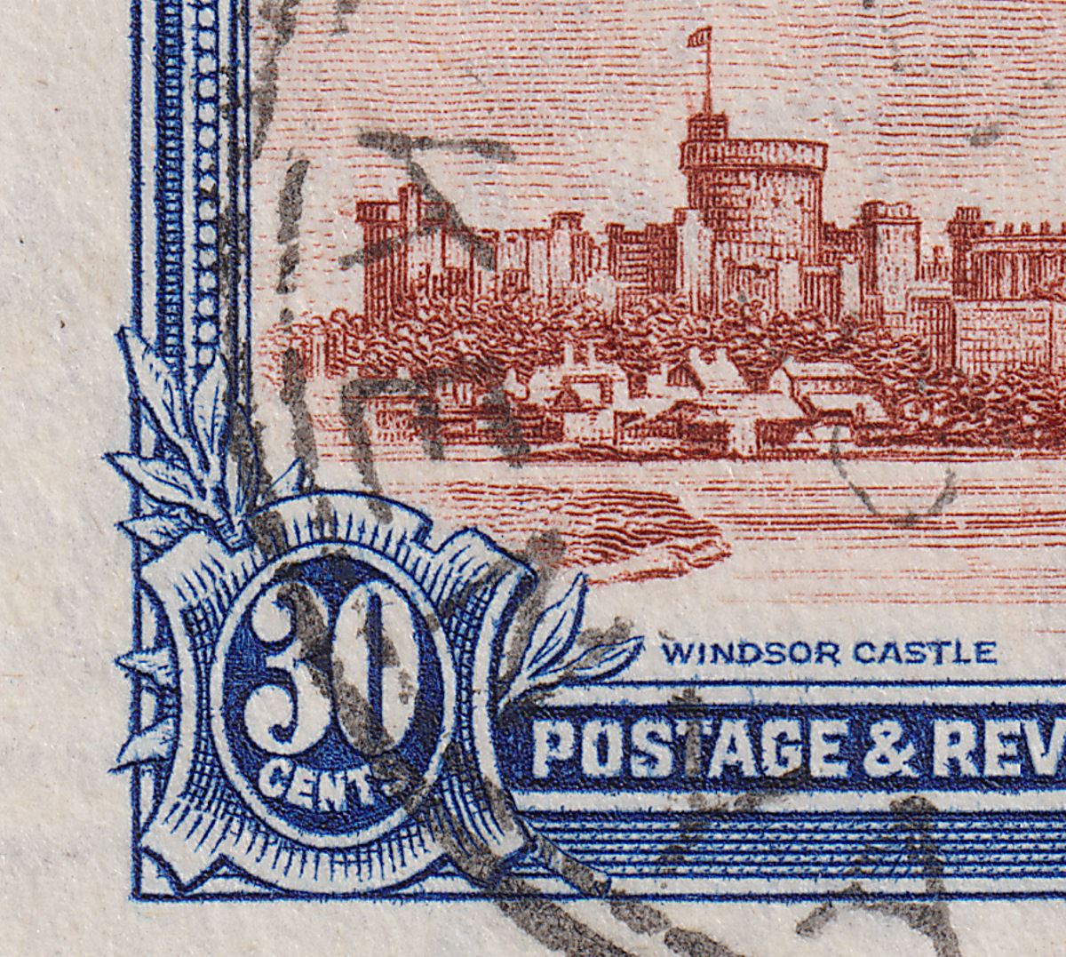 Kenya Uganda Tanga 1935 KGV Silver Jubilee 30c Line By Turret Used SG125f c£225