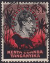 Kenya Uganda Tanganyika 1938 KGVI Lion £1 Black + Red p11¾x13 Used SG150 cat£180