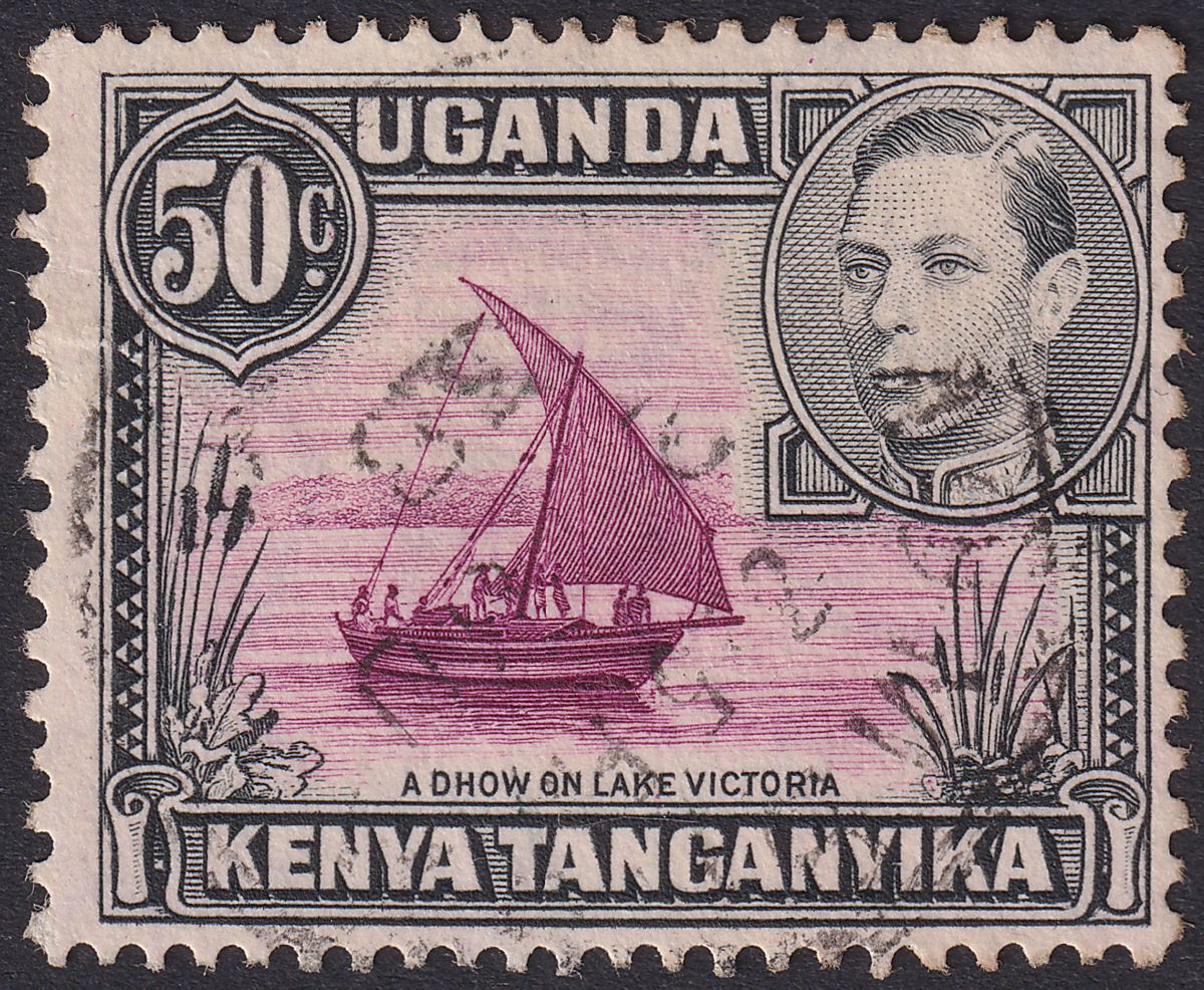 Kenya Uganda Tanganyika 1938 KGVI 50c Rope Not Joined Used SG144a cat £250