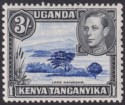 Kenya Uganda Tanganyika 1938 KGVI 3sh Dull Ultra + Blk p13x11¾ Mint SG147 c£75