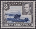 Kenya Uganda Tanganyika 1947 KGVI 3sh Dp Violet-Blue p13x11¾ Mint SG147a cat £85