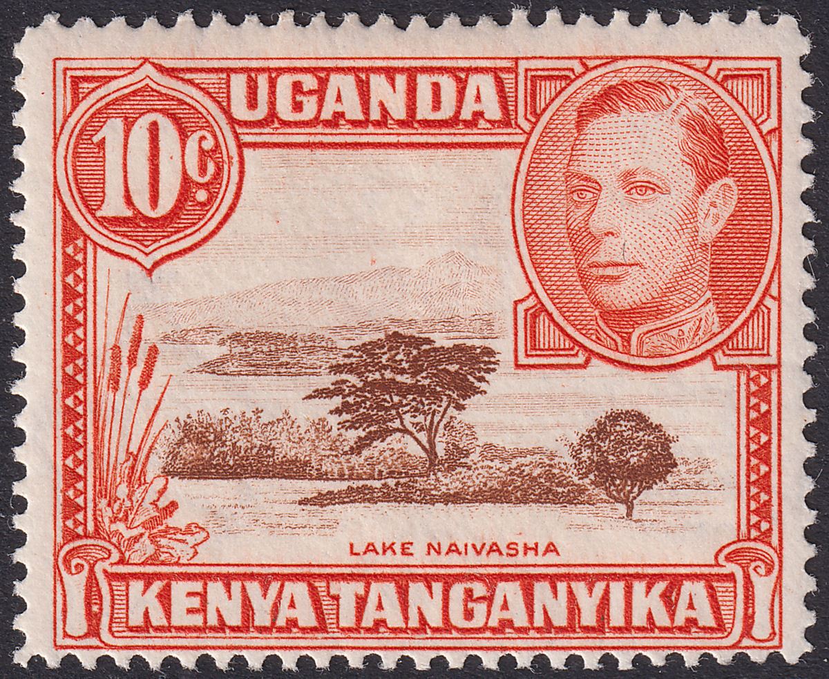 Kenya Uganda Tanganyika 1941 KGVI 10c Red-Brown + Orange p14 Mint SG134c cat£130