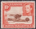 Kenya Uganda Tanganyika 1941 KGVI 10c Red-Brown + Orange p14 Mint SG134c cat£130