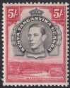 Kenya Uganda Tanganyika 1938 KGVI 5sh Black and Carmine p13¼ Mint SG148 cat £170