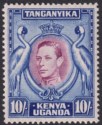 Kenya Uganda Tanganyika 1941 KGVI 10sh Deep Purple + Ultra p14 Mint SG149a c£60
