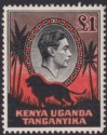 Kenya Uganda Tanganyika 1941 KGVI Lion £1 perf 14 Chalky Mint SG150a cat £42