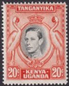 Kenya Uganda Tanganyika 1941 KGVI 20c Black and Orange p14 Mint SG139a cat £55