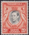 Kenya Uganda Tanganyika 1938 KGVI 20c Black and Orange p13¼ Mint SG139 cat £45