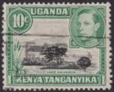 Kenya Uganda Tanganyika 1949 KGVI 10c with Mountain Retouch Used SG135a c£160