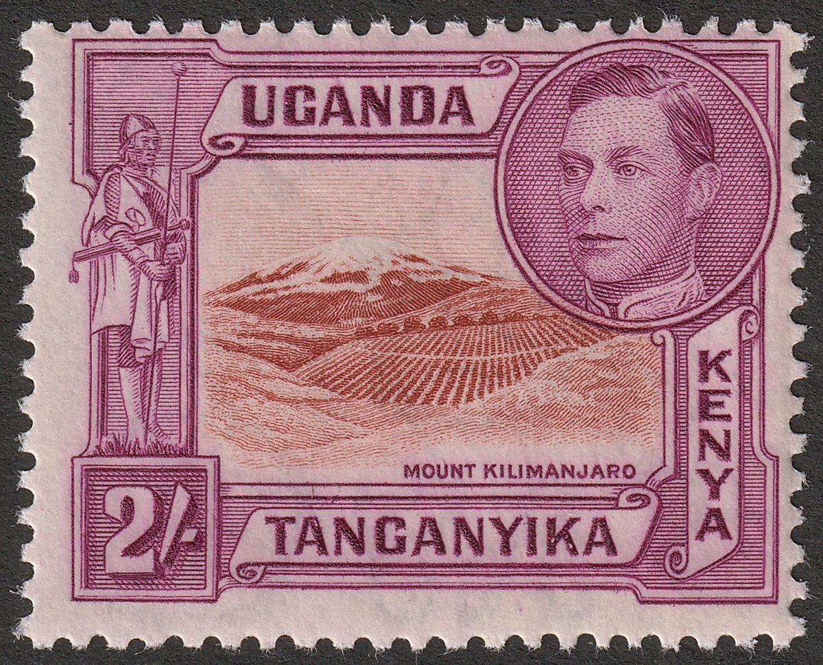 Kenya Uganda Tanganyika 1938 KGVI 2sh LakeBrn + BrPurple p13¼ Mint