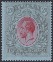 Click for more photos and details East Africa & Uganda 1921 KGV 2r Red and Black on Blue Mint SG72 cat £75