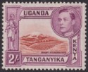 Click for more photos and details Kenya Uganda Tanganyika 1944 KGVI 2sh Lake-+ Purple p13¾x13¼ Mint SG146b cat £50