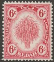 Malaya Kedah 1940 Sheaf of Rice 6c Carmine-Red Mint SG56a