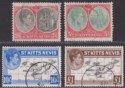 St Kitts-Nevis 1938-48 King George VI 2sh6d, 5sh 10sh, £1 Used SG76-77f