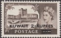 Kuwait 1955 QEII Castles Surcharge 2r on 2sh6d Black-Brown Mint SG107