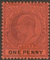 Lagos 1904 KEVII 1d Purple and Black on Red Ordinary Paper Mint SG55