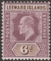Leeward Islands 1908 KEVII 6d Dull Purple and Brown Mint SG34