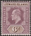 Click for more photos and details Leeward Islands 1908 KEVII 6d Dull Purple and Brown Mint SG34