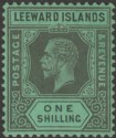 Leeward Islands 1931 KGV 1sh Black on Emerald Die I Mint SG87