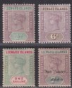 Click for more photos and details Leeward Islands 1890-1902 QV Part Set to 1sh + 1d on 7d Surcharge Mint