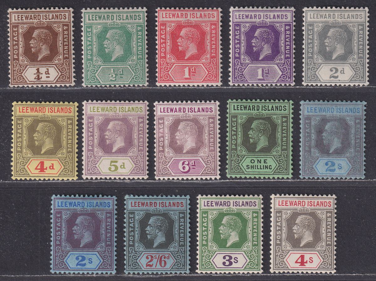 Leeward Islands 1921-32 King George V Part Set to 4sh Mint