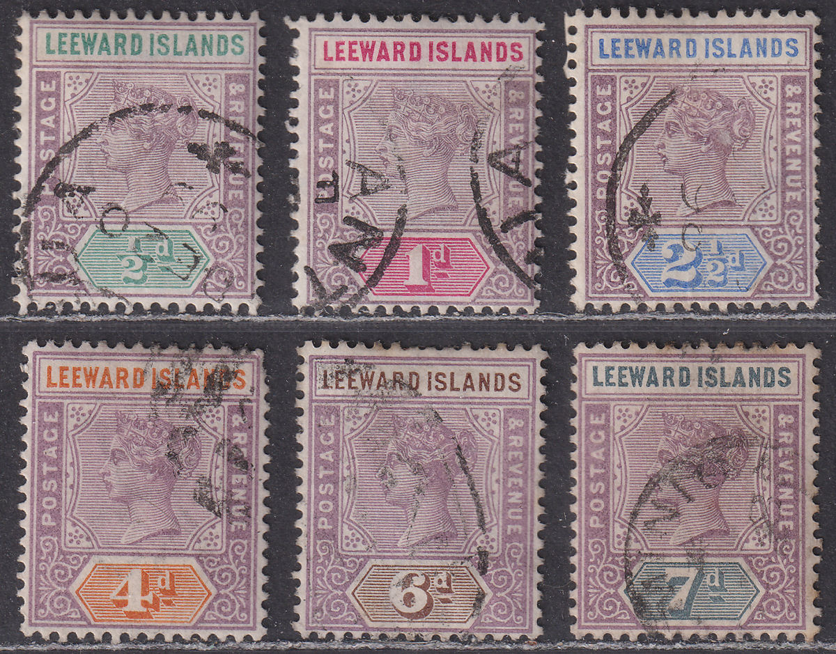 Leeward Islands 1890 Queen Victoria Set to 7d Used SG1-6 cat £60