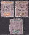 Click for more photos and details Leeward Islands 1902 Queen Victoria Surcharge Set Mint SG17-19 cat £25
