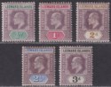 Click for more photos and details Leeward Islands 1902 King Edward VII Set to 3d Mint SG20-24 cat £38
