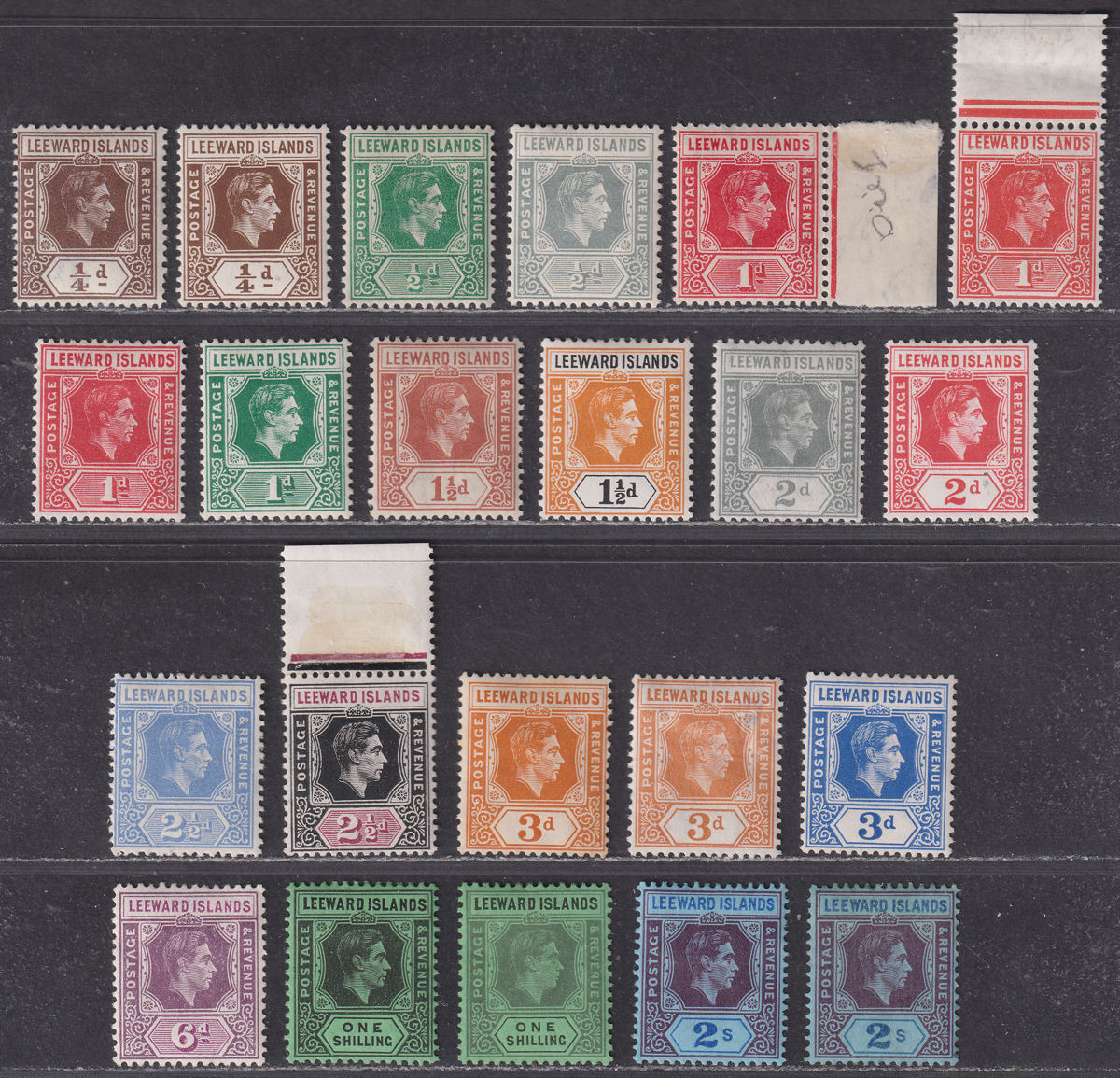 Leeward Islands 1938-51 King George VI Set to 2sh Mint SG95-111a