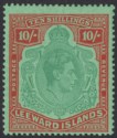 Leeward Islands 1944 KGVI 10sh Deep Green + Deep Vermilion Mint SG113c c£100