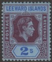 Leeward Islands 1938 KGVI 2sh Deep Purple and Blue on Blue Chalky Mint SG111
