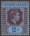 Click for more photos and details Leeward Islands 1938 KGVI 2sh Deep Purple and Blue on Blue Chalky Mint SG111
