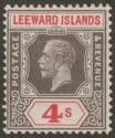 Click for more photos and details Leeward Islands 1924 KGV 4sh Black and Red Mint SG77