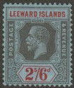Click for more photos and details Leeward Islands 1923 KGV 2sh6d Black and Red on Blue Mint SG75