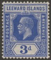 Click for more photos and details Leeward Islands 1925 KGV 3d Deep Ultramarine Mint SG68a