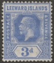 Click for more photos and details Leeward Islands 1923 KGV 3d Light Ultramarine Mint SG68