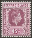 Click for more photos and details Leeward Islands 1951 KGVI 6d Purple + Bright Purple Chalky Mint SG109b