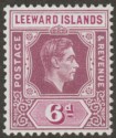 Leeward Islands 1951 KGVI 6d Purple + Bright Purple Chalky Mint SG109b