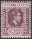 Click for more photos and details Leeward Islands 1949 KGVI 6d Deep Purple + Bright Purple Chalky Mint SG109b