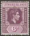 Leeward Islands 1949 KGVI 6d Deep Purple + Bright Purple Chalky Mint SG109b