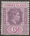 Leeward Islands 1942 KGVI 6d Pale Purple + Bright Purple Ordinary Mint SG109a