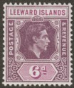 Leeward Islands 1942 KGVI 6d Pale Purple + Bright Purple Ordinary Mint SG109a