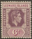 Leeward Islands 1938 KGVI 6d Deep Dull Purple + Bright Purple Chalky Mint SG109