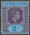 Leeward Islands 1947 KGVI 2sh Deep Purple and Blue on Blue Ordinary Mint SG111ab