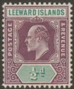 Leeward Islands 1908 KEVII ½d Dull Purple and Green on Chalky Paper Mint SG29a