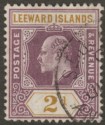 Click for more photos and details Leeward Islands 1908 KEVII 2d Dull Purple and Ochre Used SG31