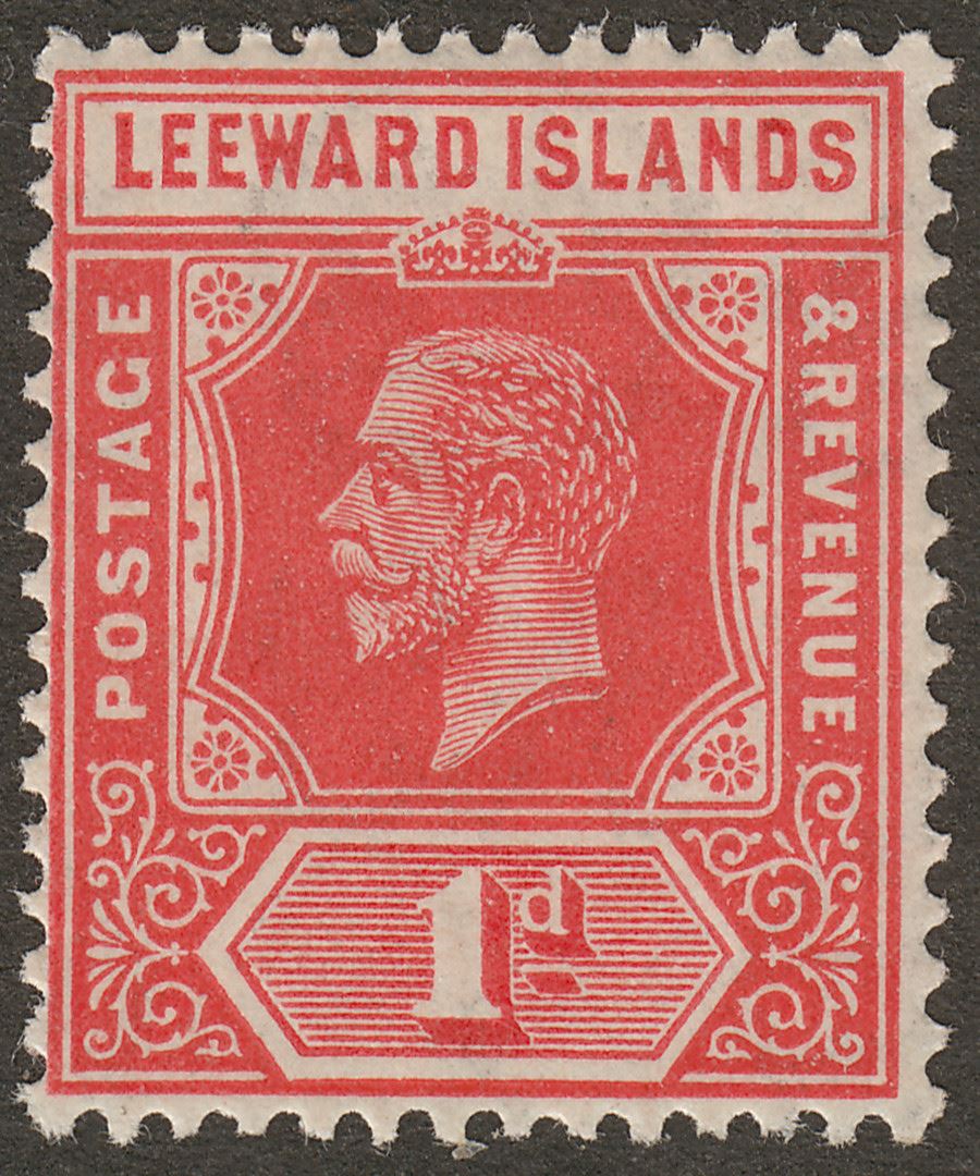 Leeward Islands 1931 KGV 1d Bright Scarlet Die I Mint SG83