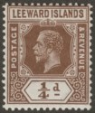 Click for more photos and details Leeward Islands 1931 KGV ¼d Brown Die I Mint SG81